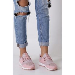 Różowe buty sportowe sznurowane z kryształkami Casu M801-2. Różowe buty sportowe damskie Casu, bez wzorów, sportowe. Za 40,00 zł.