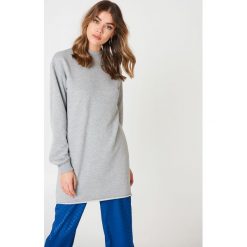 Bluzy damskie: NA-KD Basic Długa bluza basic – Grey
