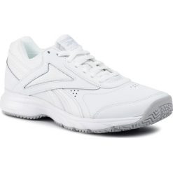 Buty Reebok - Work N Cushion 4.0 FU7351 White/Cdgry2/White. Białe półbuty damskie Reebok, na co dzień, bez wzorów, ze skóry ekologicznej, bez obcasa, na płaskiej podeszwie, bez zapięcia. Za 199,00 zł.
