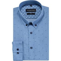 Koszula SIMONE slim KDNS000419. Niebieskie koszule męskie Giacomo Conti, na lato, m, bez wzorów, z bawełny, button down, bez rękawów. Za 169,00 zł.