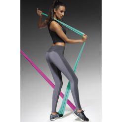 Legginsy sportowe Victoria. Szare legginsy damskie marki Basbleu, z gumy, z podwyższonym stanem. Za 77,99 zł.