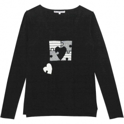 Sweter kszmirowy w kolorze czarnym. Czarne swetry klasyczne damskie marki Ateliers de la Maille, z kaszmiru, z okrągłym kołnierzem. W wyprzedaży za 500,95 zł.