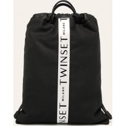 Twinset - Plecak. Czarne plecaki damskie Twinset, z aplikacjami, z bawełny. Za 539,90 zł.