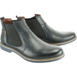 KRISBUT 6446-2-7 granatowy, botki, sztyblety męskie. Niebieskie botki męskie Krisbut, bez zapięcia. Za 329,90 zł.