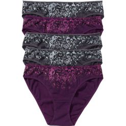 Figi: Figi (5 par) bonprix szaro-fioletowy z nadrukiem