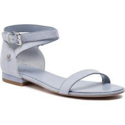 Sandały LAUREN RALPH LAUREN - Davison 802734758001 Blue Mist. Niebieskie klapki damskie Lauren Ralph Lauren, bez wzorów, z zamszu, bez obcasa, na obcasie. W wyprzedaży za 299,00 zł.