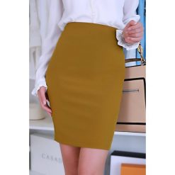 Spódnica SANDERA MUSTARD. Żółte spódniczki damskie IVET, na co dzień, bez wzorów, eleganckie, ołówkowe. W wyprzedaży za 59,00 zł.