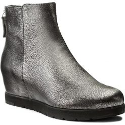 Botki UNISA - Creso Cmt Black. Szare buty zimowe damskie marki Unisa, ze skóry, na obcasie. W wyprzedaży za 389,00 zł.