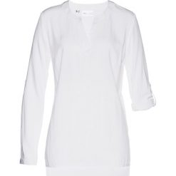 Tunika z wiskozy bonprix biały. Białe tuniki damskie bonprix, na co dzień, bez wzorów, z wiskozy, bez kołnierzyka, bez rękawów. Za 74,99 zł.