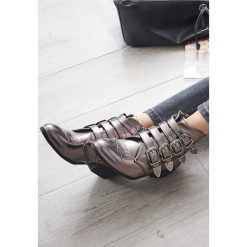 Srebrne Botki Windless. Szare botki damskie Multu. Za 49,99 zł.