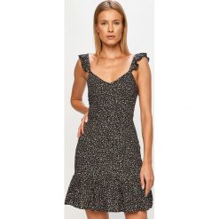 Tally Weijl - Sukienka. Czarne sukienki damskie TALLY WEIJL, s, w kwiaty, z wiskozy, bez kołnierzyka, bez rękawów, mini, rozkloszowane. Za 99,90 zł.