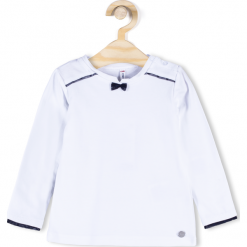 Koszulka. Białe bez kategorii marki ELEGANT BABY GIRL, z bawełny, z kokardą, z długim rękawem. Za 39,90 zł.