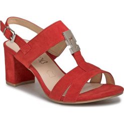 Sandały CAPRICE - 9-28300-24 Red Suede 524. Czerwone klapki damskie Caprice, bez wzorów, ze skóry, bez obcasa, na obcasie. W wyprzedaży za 159,00 zł.