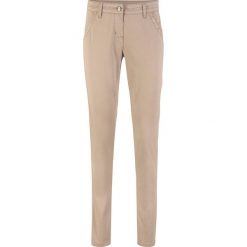 Spodnie Chino Slim Fit z koronką bonprix migdałowy beżowy. Spodnie damskie bonprix. Za 37,99 zł.