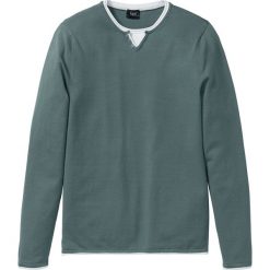 Sweter w optyce 2 w 1 z bawełny z recyklingu bonprix jasnozielony. Zielone swetry męskie bonprix, s, z bawełny. Za 34,99 zł.