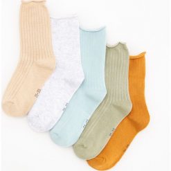 Skarpety 5 pack - Zielony. Zielone skarpetki damskie Reserved, bez wzorów. Za 29,99 zł.