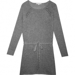 Sukienka kaszmirowa w kolorze szarym. Szare sukienki damskie na komunię marki Ateliers de la Maille, na imprezę, z aplikacjami, z kaszmiru, midi. W wyprzedaży za 591,95 zł.