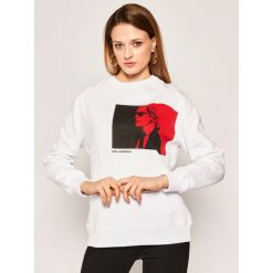Bluza Karl Lagerfeld 200W1891. Białe bluzy damskie KARL LAGERFELD, xs, bez wzorów, z bawełny, bez rękawów, bez kaptura. W wyprzedaży za 739,00 zł.