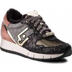 Sneakersy LIU JO - Gigi 02 B68023 TX012 Black/Rose S19B1. Czarne półbuty damskie marki Liu Jo, bez wzorów, z zamszu, bez obcasa, na płaskiej podeszwie, na sznurówki. W wyprzedaży za 389,00 zł.