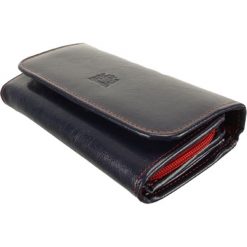 PERFEKT PLUS P/39 A RFID SECURE zatrzask/zamek granatowy, portfel damski. Niebieskie portfele damskie Perfekt Plus, bez wzorów, ze skóry. Za 106,90 zł.