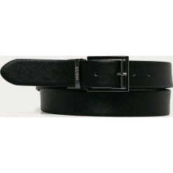 Guess Jeans - Pasek skórzany. Czarne paski męskie Guess Jeans, w paski, z jeansu. Za 279,90 zł.