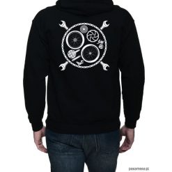Bluza kaptur dwustronny nadruk MAniac. Czarne bluzy męskie rozpinane marki Pakamera, m, z kapturem. Za 199,00 zł.