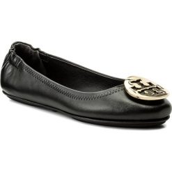 Baleriny TORY BURCH - Minnie Travel Ballet With Metal Logo 32880 Black/Gold 002. Czarne baleriny damskie Tory Burch, bez wzorów, ze skóry, klasyczne, bez obcasa, na płaskiej podeszwie. Za 999,00 zł.