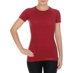 Topy sportowe damskie: Brubeck Koszulka damska z krótkim rękawem ACTIVE WOOL bordowa r. S (SS11700)