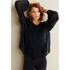Mango - Bluzka Metis. Czarne bluzki nietoperze Mango, l, z materiału, eleganckie, z okrągłym kołnierzem, z krótkim rękawem. Za 199,90 zł.