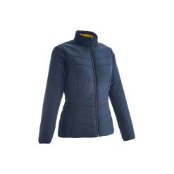 Kurtka turystyczna NH100 damska. Niebieskie kurtki damskie marki ARTENGO, z elastanu, ze stójką. Za 59,99 zł.