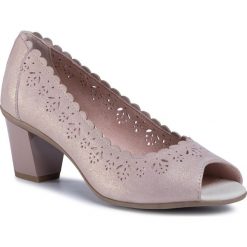 Półbuty JANA - 8-22495-24 Powder Suede 588. Różowe czółenka damskie Jana, bez wzorów, z zamszu, bez obcasa, na obcasie. Za 249,00 zł.