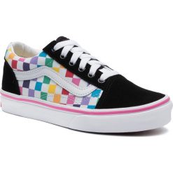 Tenisówki VANS - Old Skool VN0A4BUUU091 (Checkerboard) Rainbow/Tr. Czarne półbuty dziewczęce Vans, z zamszu, na sznurówki. W wyprzedaży za 159,00 zł.