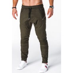 Joggery męskie: SPODNIE MĘSKIE JOGGERY P709 – KHAKI