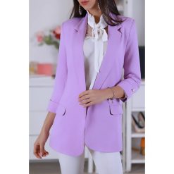 Marynarka LORIAS PURPLE. Fioletowe marynarki damskie IVET, bez wzorów. W wyprzedaży za 129,00 zł.
