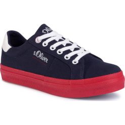 Sneakersy S.OLIVER - 5-23621-24 Navy 805. Niebieskie półbuty damskie S.Oliver, ze skóry ekologicznej. Za 189,00 zł.