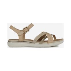 Geox Hiver Sandały Beżowy. Brązowe sandały damskie Geox, w paski, ze skóry, bez obcasa, z paskami. Za 411,95 zł.