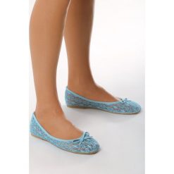 Niebieskie Balerinki Tranquillize. Niebieskie baleriny damskie Born2be, bez wzorów, bez obcasa, na płaskiej podeszwie. Za 49,99 zł.