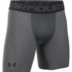 Under Armour HeatGear Armour Mid Compression Shorts 1289566-090. Szare bokserki męskie Under Armour, bez wzorów, z elastanu. W wyprzedaży za 89,99 zł.