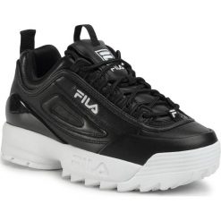 Sneakersy FILA - Disruptor Premium Wmn 1010862.25Y Black. Czarne półbuty damskie Fila, na co dzień, bez wzorów, ze skóry, bez obcasa, bez zapięcia. W wyprzedaży za 339,00 zł.
