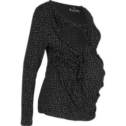 Shirt ciążowy i do karmienia, długi rękaw bonprix czarno-biały w kropki. Czarne bluzki ciążowe bonprix, bez wzorów, z dekoltem w serek, z długim rękawem. Za 99,99 zł.