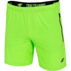 Spodenki treningowe męskie SKMF006 - zielony neon. Zielone spodenki i szorty męskie 4f, m, bez wzorów, z materiału. W wyprzedaży za 99,99 zł.