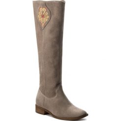 Buty zimowe damskie: Oficerki ROBERTO – 584 Cappucino