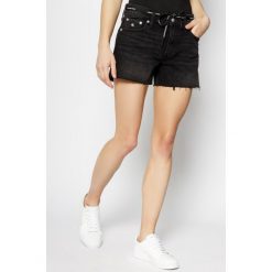 Szorty jeansowe Calvin Klein Jeans Tie Waist Denim J20J213349. Czarne szorty damskie Calvin Klein Jeans, bez wzorów, z elastanu. Za 299,00 zł.