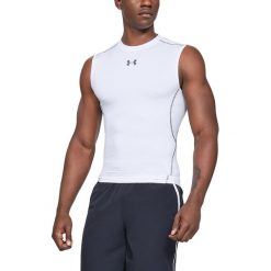 Under Armour Armour Compression Podkoszulek Biały. Białe podkoszulki męskie Under Armour, m, z nadrukiem, z elastanu, bez rękawów. Za 137,95 zł.
