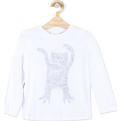 Koszulka. Białe t-shirty chłopięce z długim rękawem BOO, z bawełny. Za 34,90 zł.