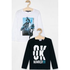 Blukids - Longsleeve dziecięcy 98-134 cm (2-pack). Białe t-shirty chłopięce Blukids, z nadrukiem, z bawełny, z długim rękawem. W wyprzedaży za 39,90 zł.