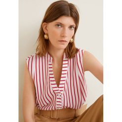 Mango - Top Talin. Czerwone bluzki damskie Mango, na co dzień, s, bez wzorów, z wiskozy, ze stójką, bez rękawów. W wyprzedaży za 49,90 zł.