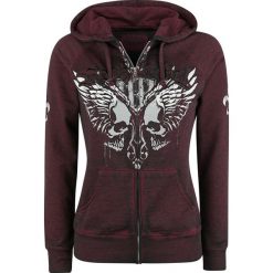 Bluzy damskie: Rock Rebel by EMP No Mercy Bluza z kapturem rozpinana damska bordowy