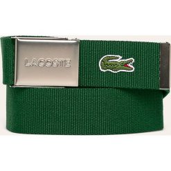 Lacoste - Pasek. Zielone paski męskie Lacoste, w paski, z poliesteru. W wyprzedaży za 139,90 zł.