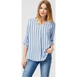 Koszula w prążki. Niebieskie koszule damskie Moodo, xl, w paski, z poliesteru. Za 39,99 zł.